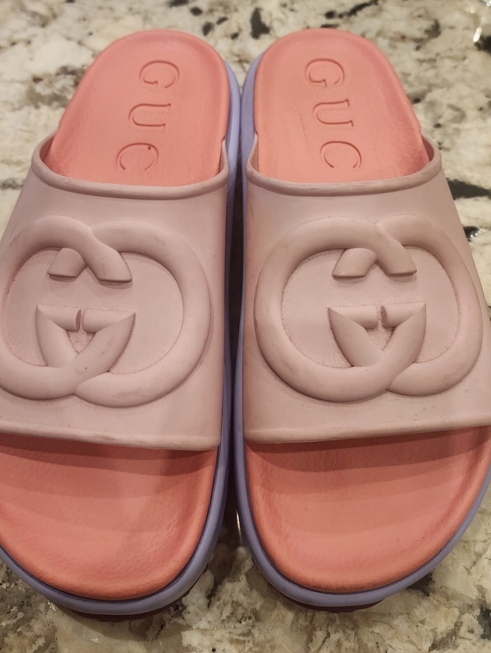 GUCCI MIAMI INTERLOCKING GG LOGO slides slipper 39 mules slipon PLATFORM